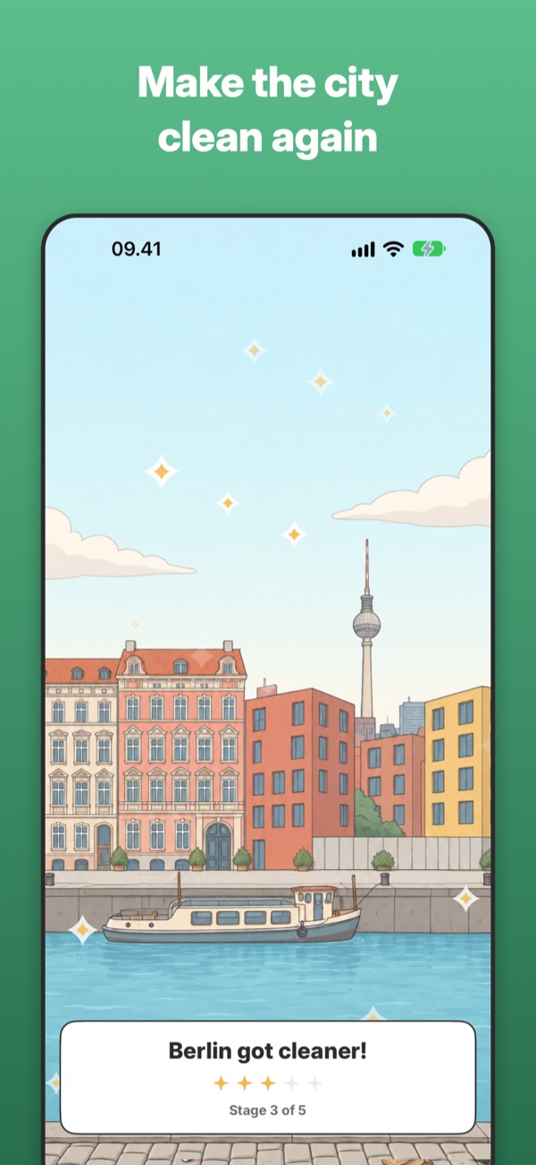 Make the city clean again: the city gets cleaner as you play.